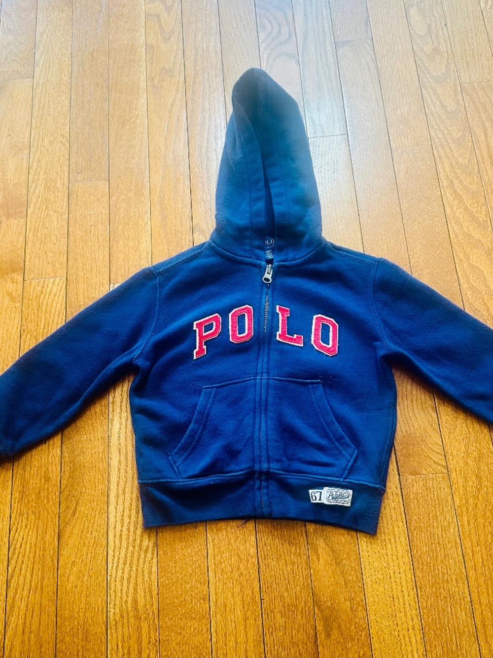 Polo Ralph Lauren Boys Navy/Red Zip Up Hoodie Size 2T